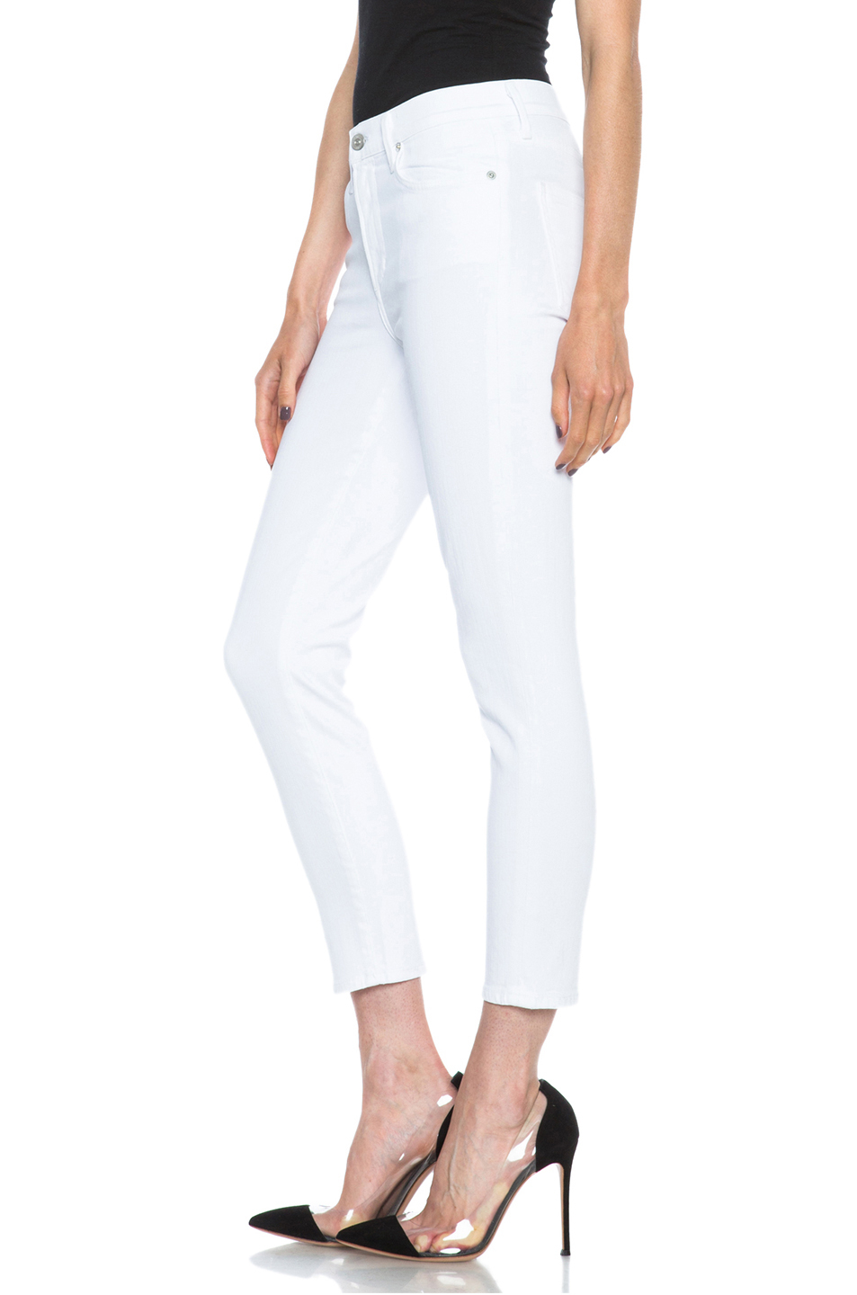 Citizens Of Humanity Cotton Crop Rocket Highrise Skinny In White Lyst
