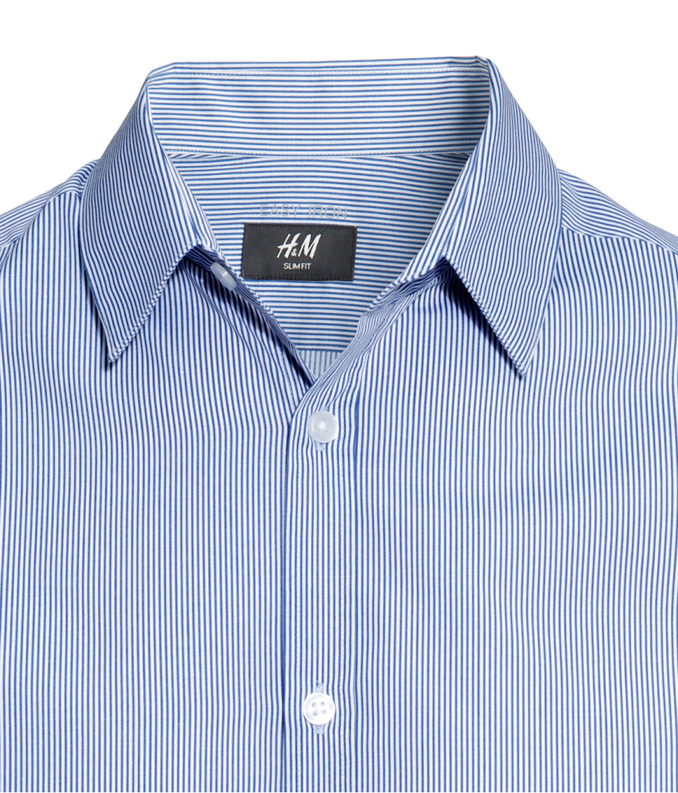 H&M Short-sleeved Shirt Easy Iron in Blue for Men - Lyst