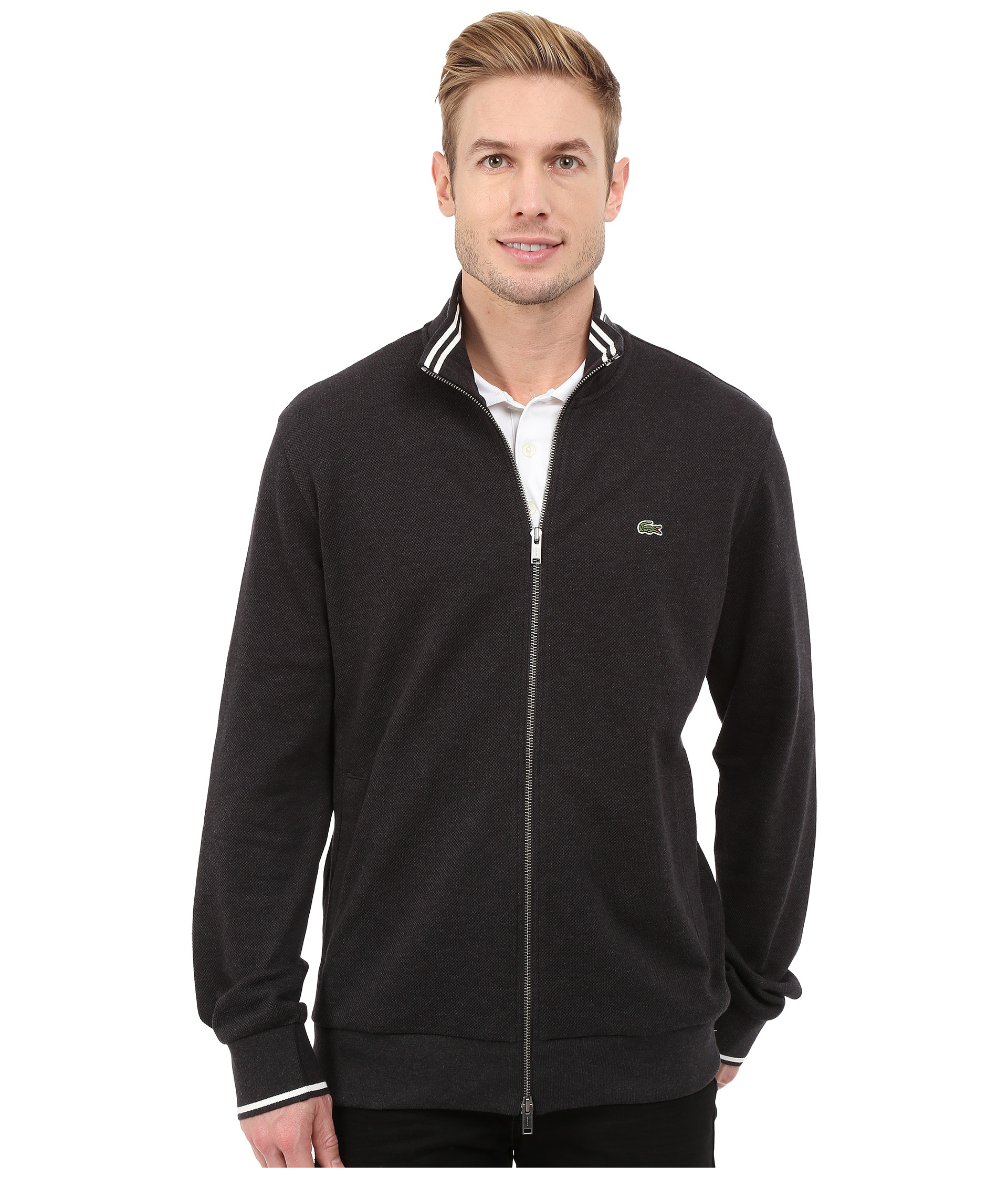 lacoste full zip sweatshirt