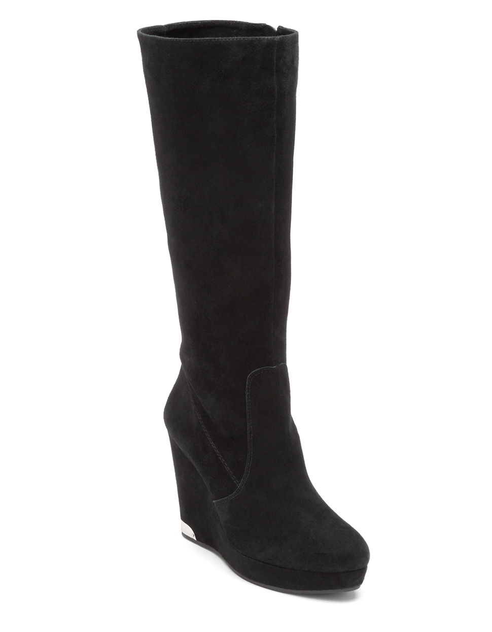 vince camuto black suede over the knee boots
