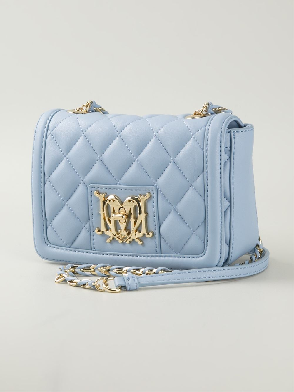 Love Moschino Quilted-Leather Cross-Body Bag in Blue | Lyst