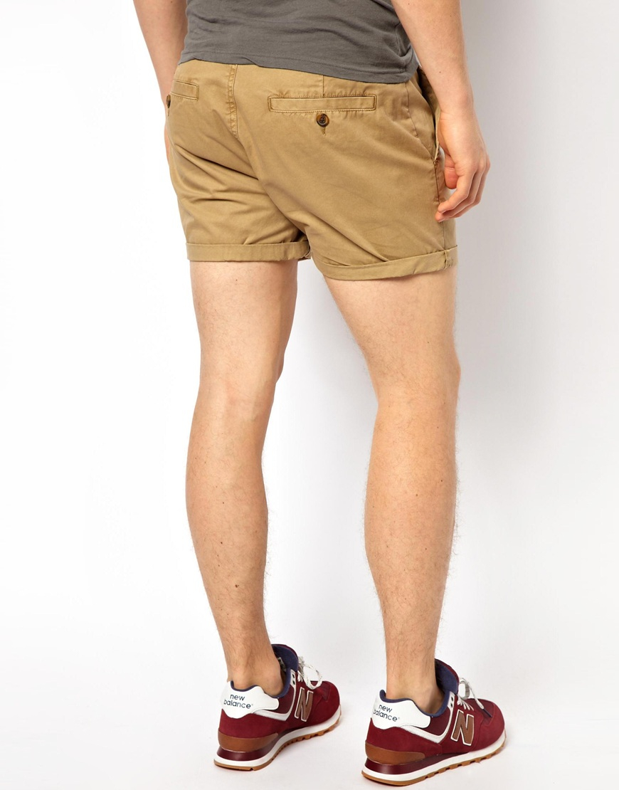 ASOS Chino Shorts In Shorter Length in Stone (Natural) for Men | Lyst