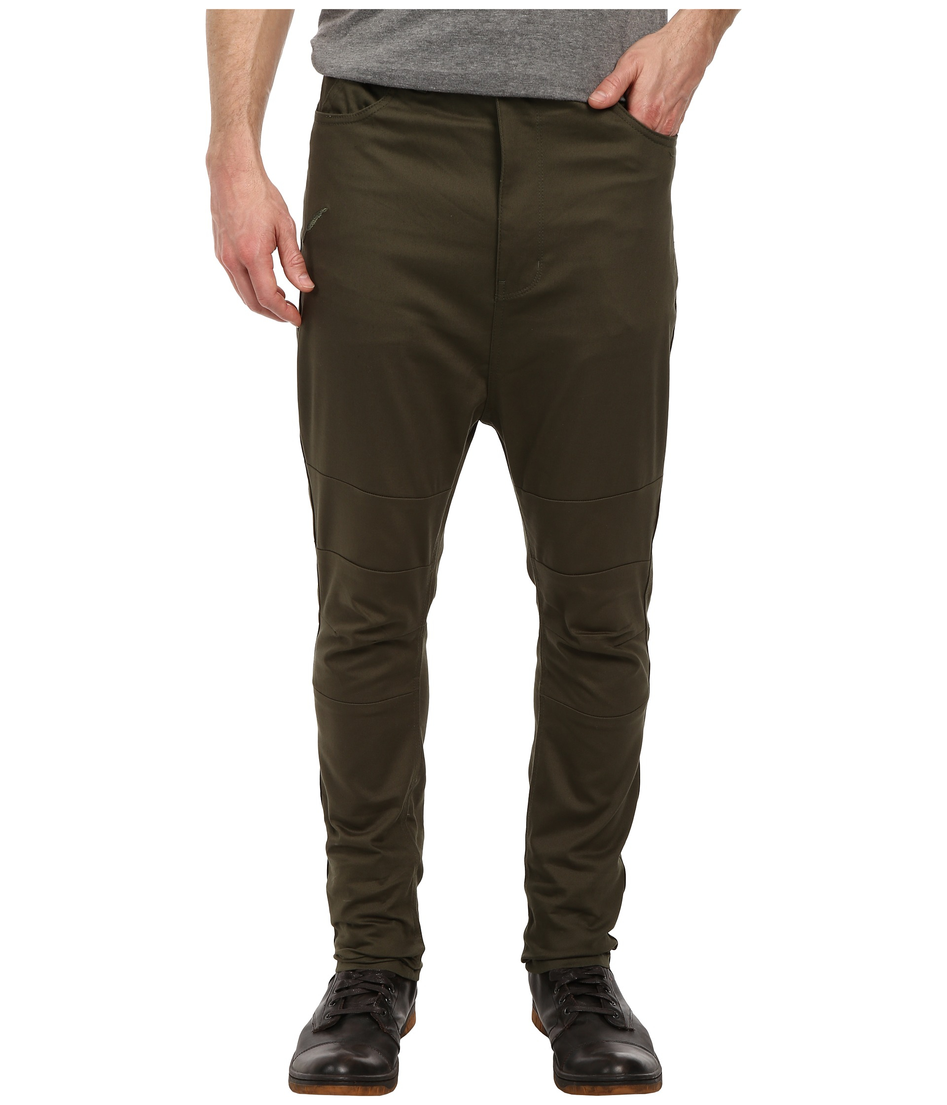 red stack pants
