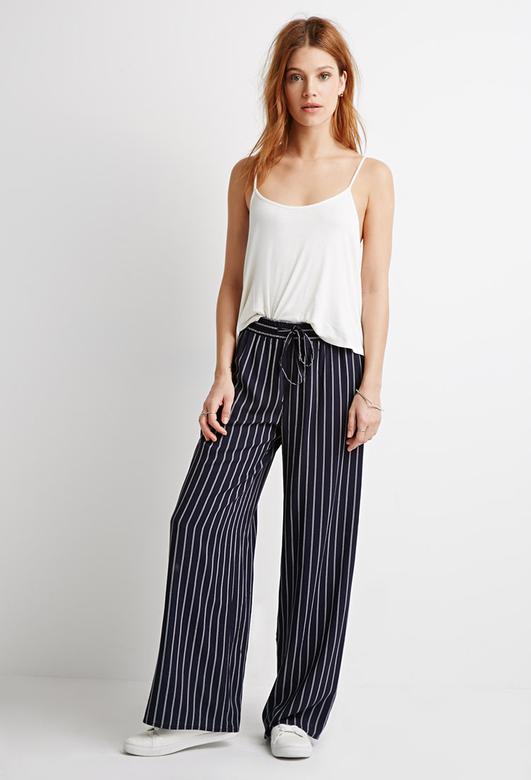 forever 21 blue and white striped pants