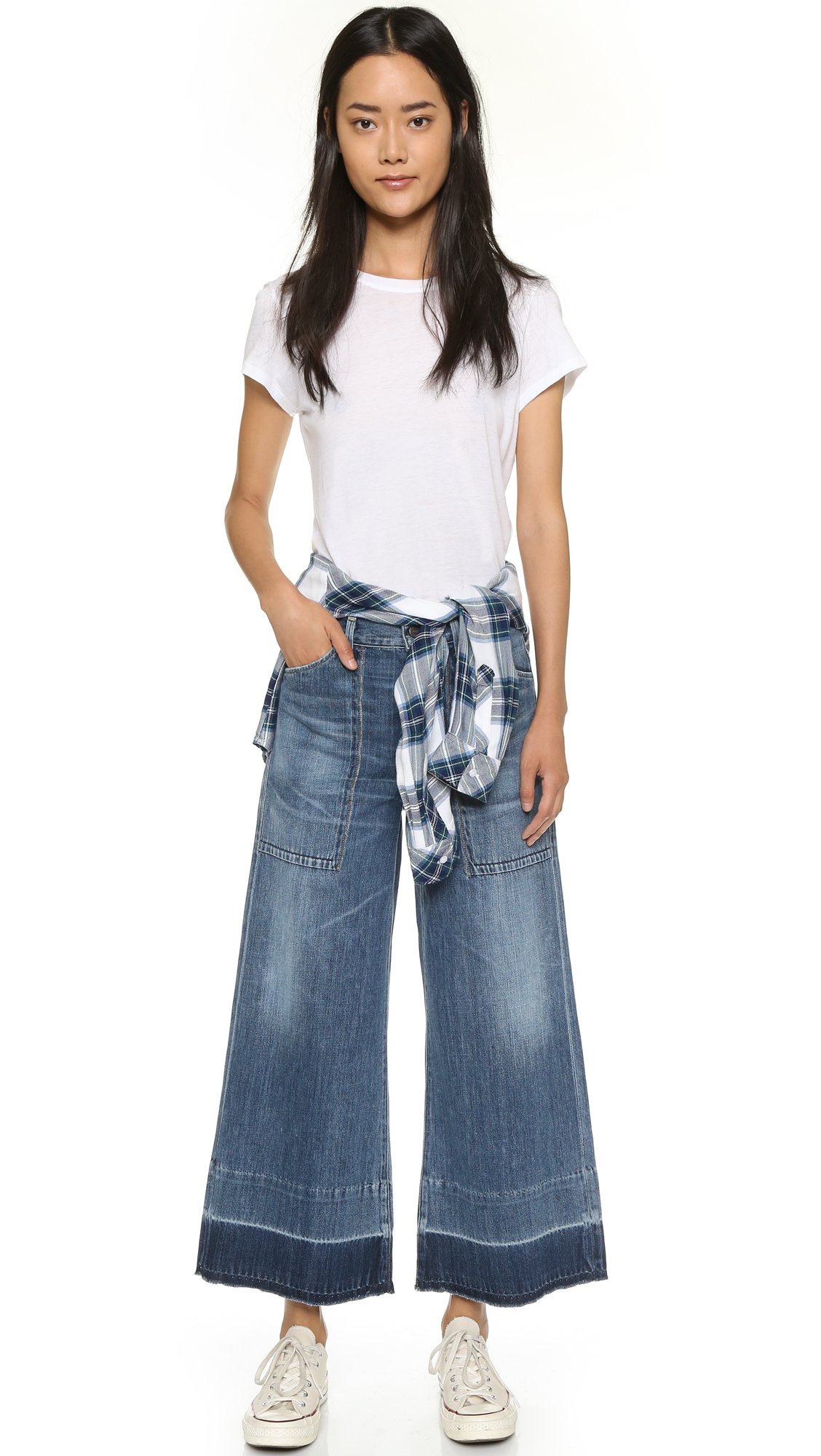 Citizens of Humanity Denim Melanie Cropped Wide Leg Jeans in Blue | Lyst