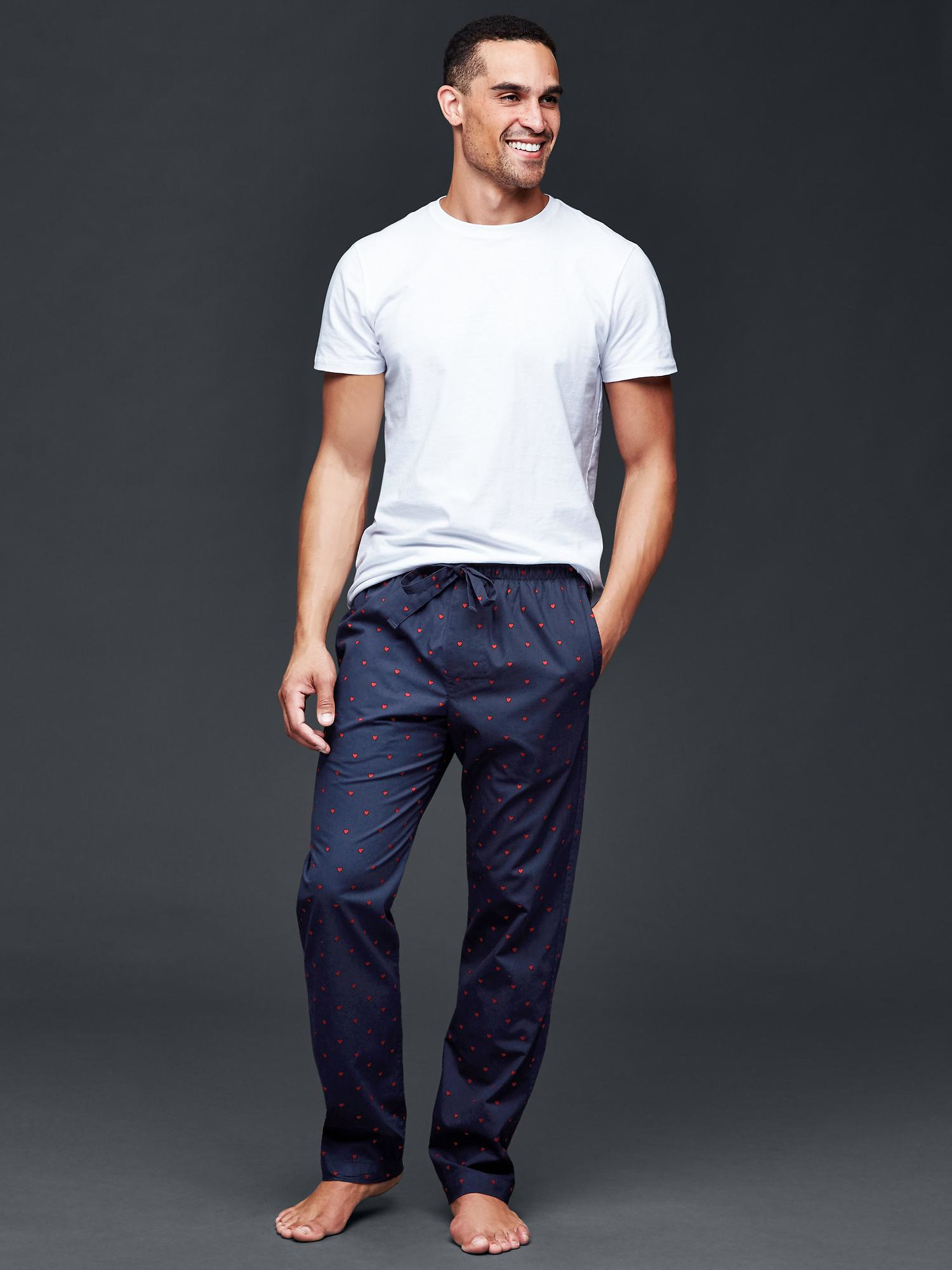 Gap Micro Heart Print Pj Pants in Blue for Men (elysian blue) | Lyst