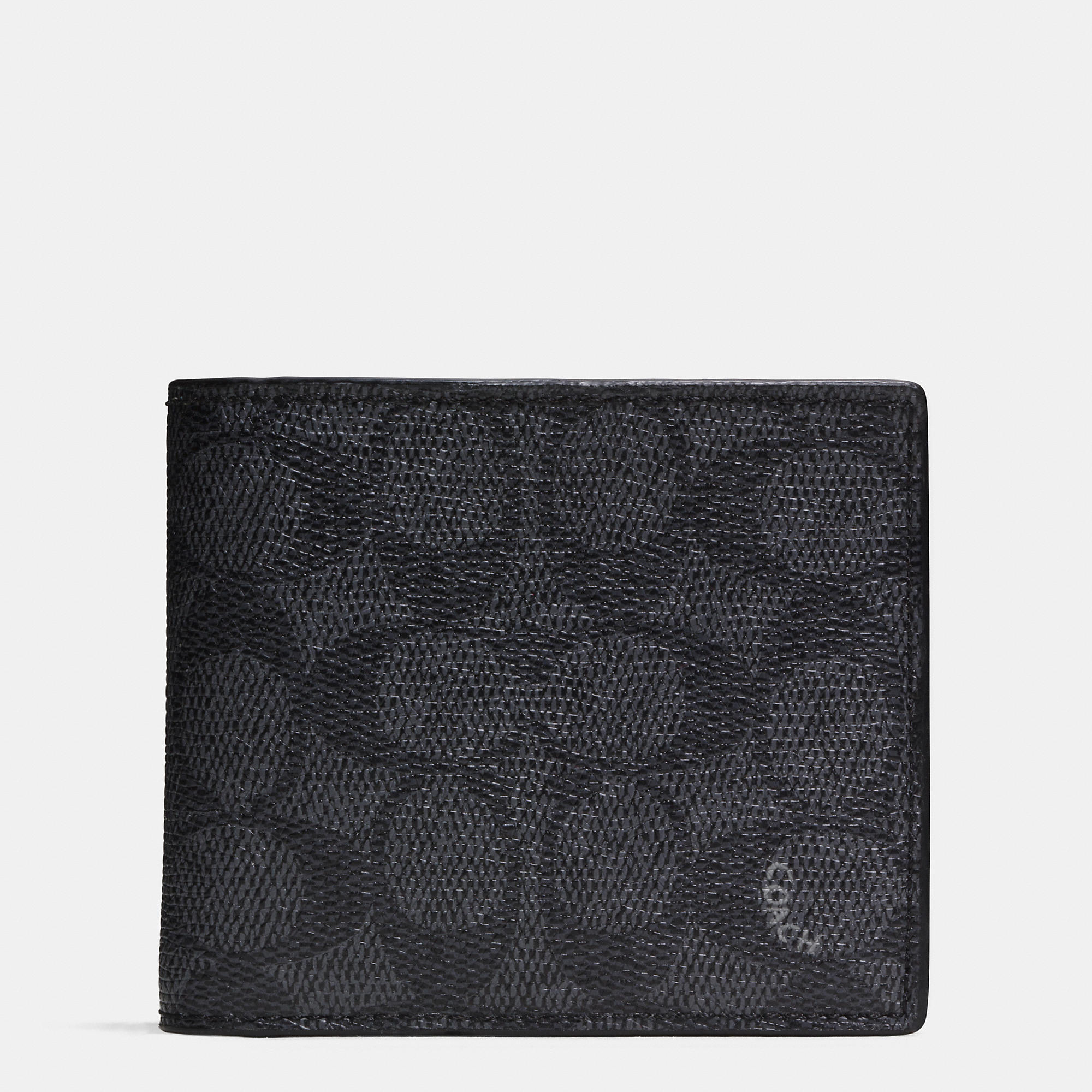 Coach Double Billfold Wallet In Embossed Signature Canvas in Gray for Men (CHARCOAL) | Lyst