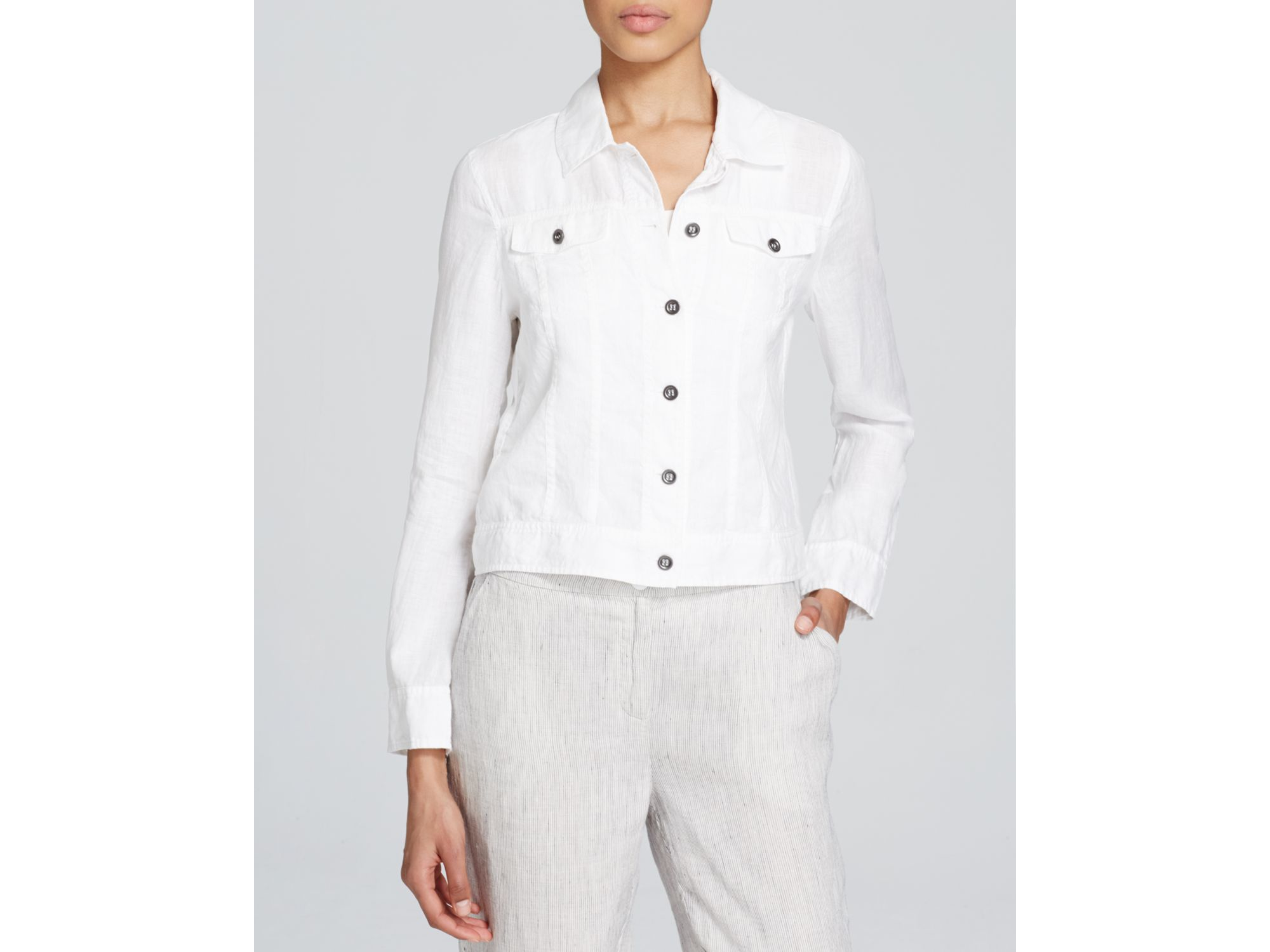 White linen jean jacket Clearance