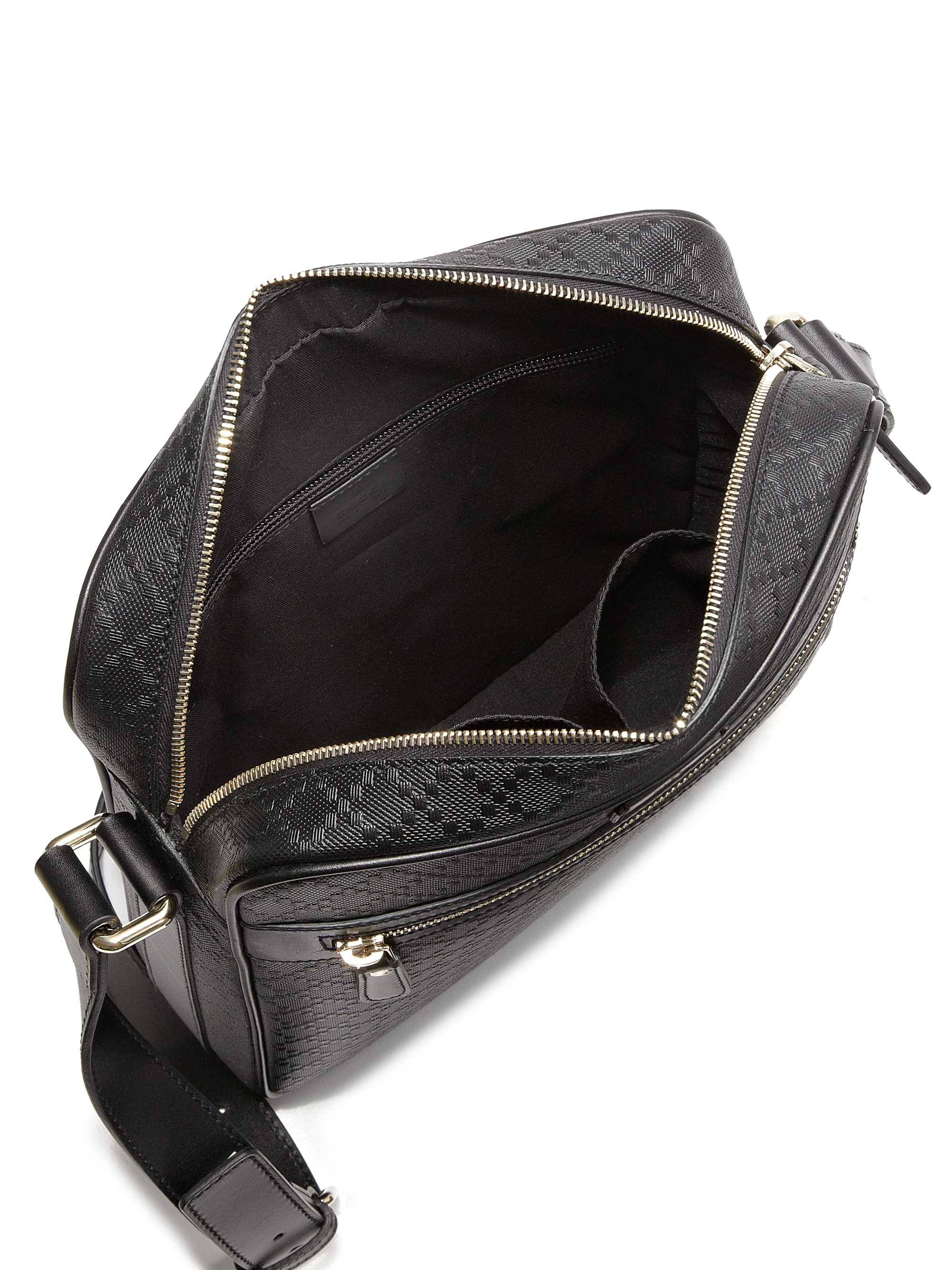 Lyst - Gucci Bright Diamante Leather Shoulder Bag in Black for Men