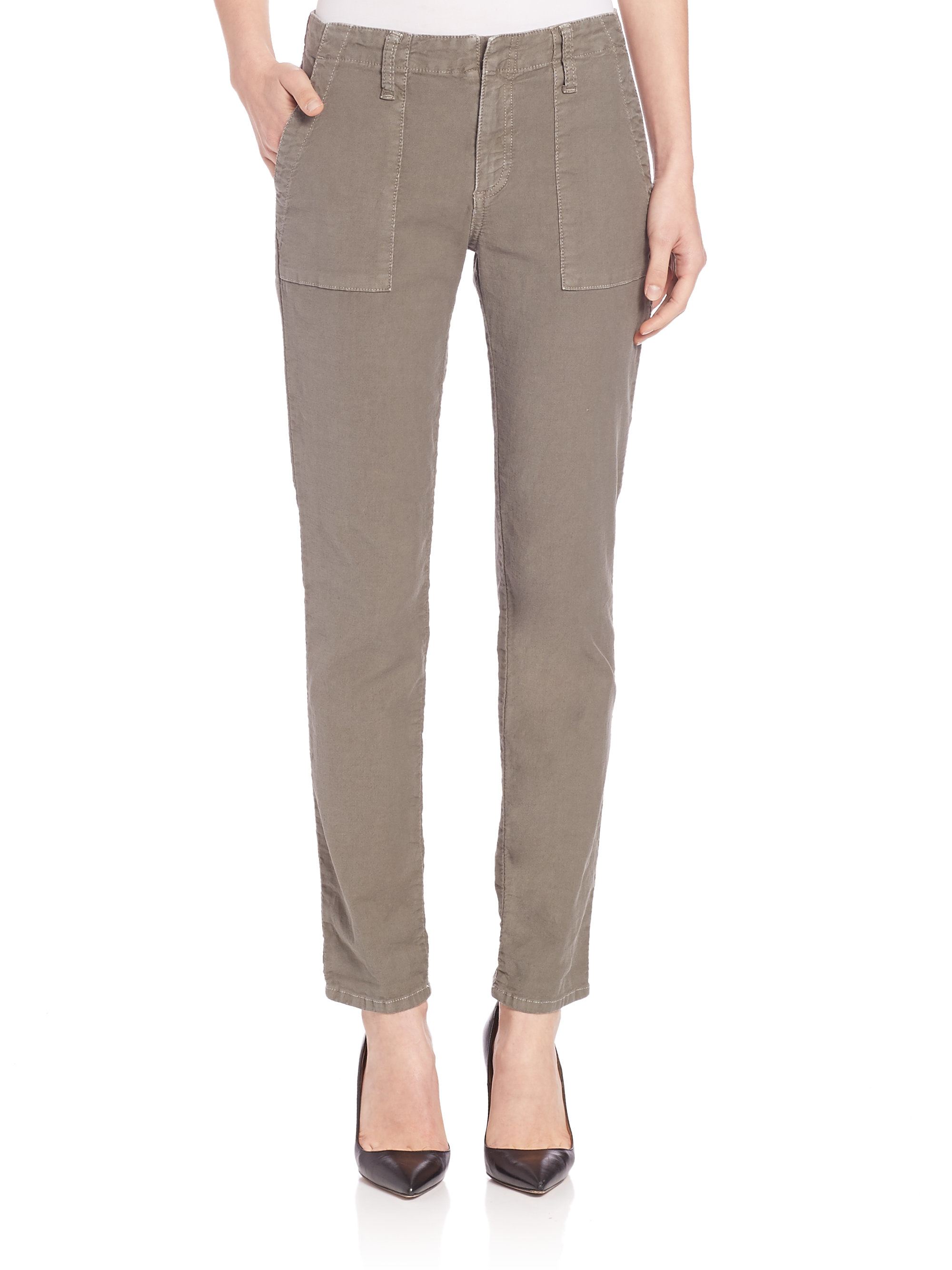 Joie Cotton & Linen Painter Pants in Green (fatigue) | Lyst