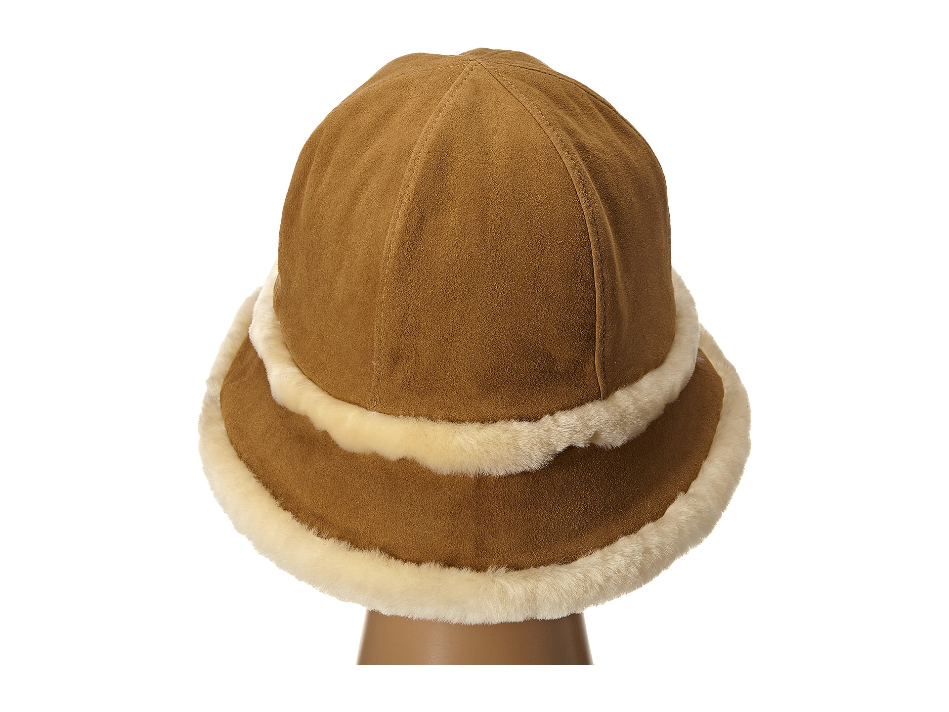 UGG Leather City Bucket Hat W/ Exposed Shearling in Chestnut (Brown) - Lyst