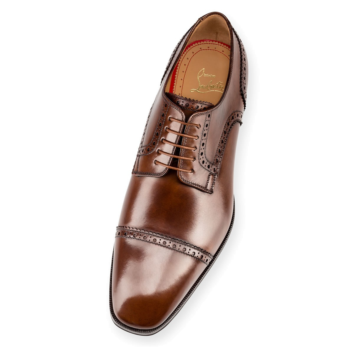 Christian louboutin Cousin Charles Flat Leather Shoes in Brown for Men ...