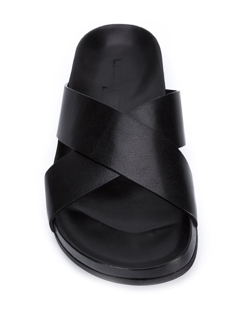 Common Projects CrissCross Leather Sandals in Black Lyst