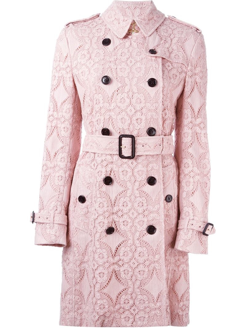 burberry pink lace trench coat