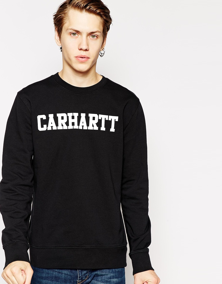 Carhartt College Sweatshirt in Black for Men - Lyst