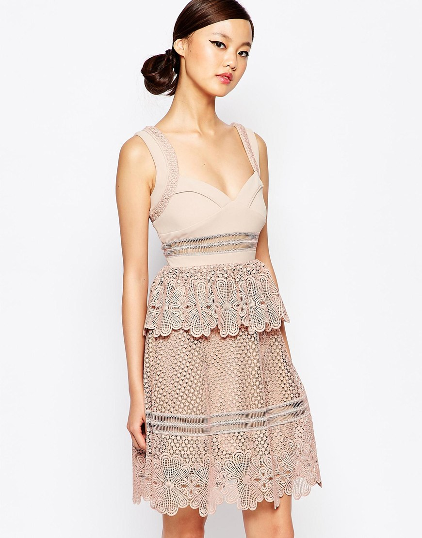 self portrait beige dress