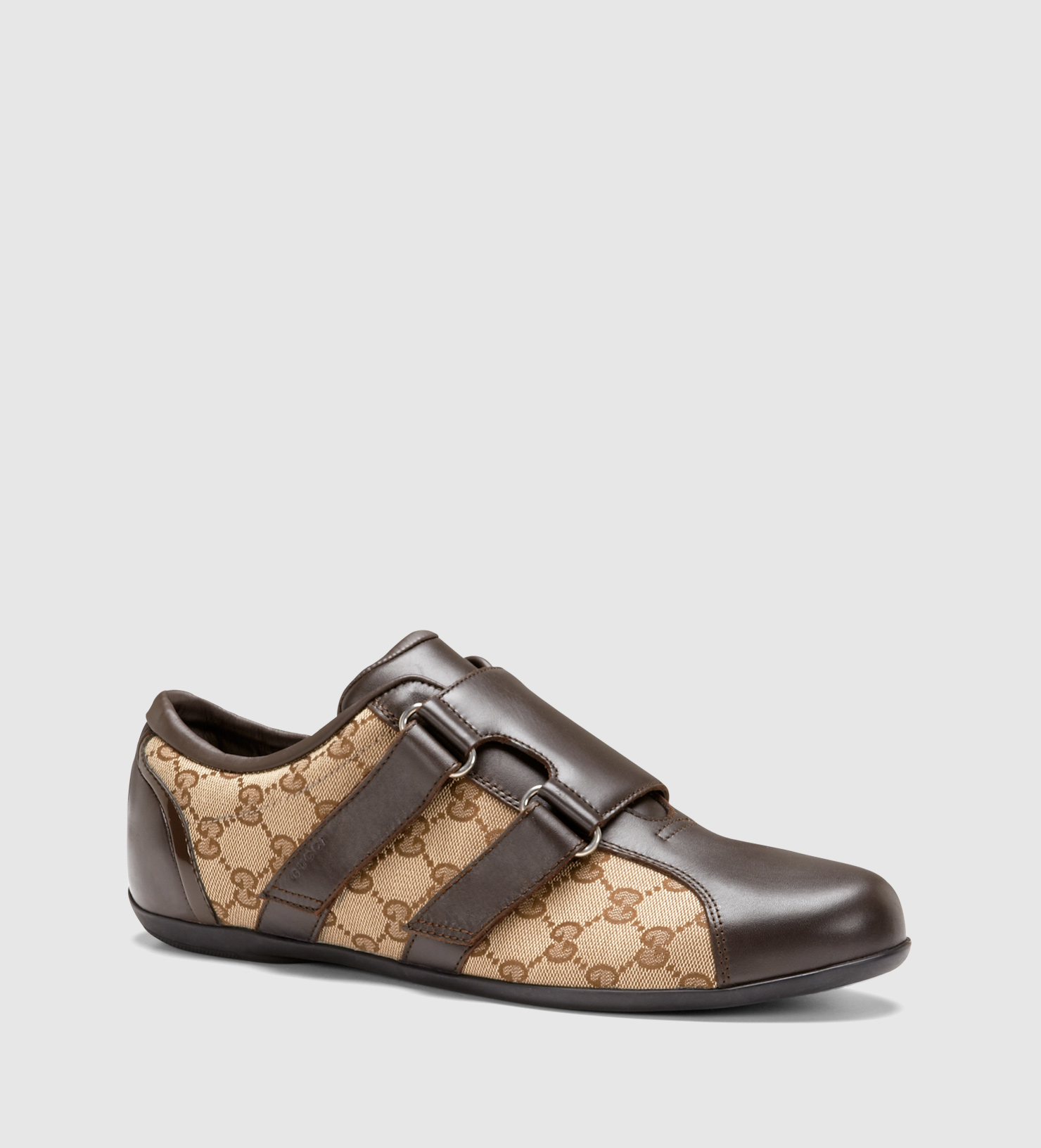 Gucci Brown Leather Velcro Shoe for Men 