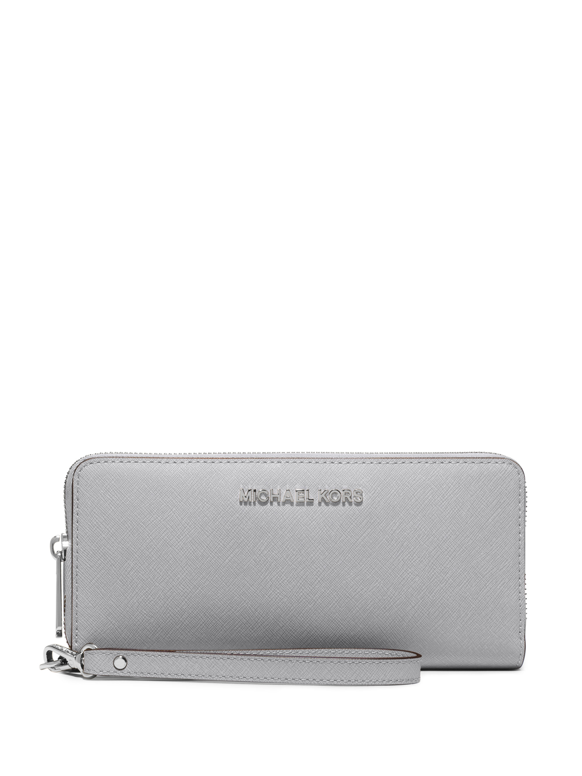 MICHAEL Michael Kors Jet Set Travel Leather Wallet in Gray | Lyst