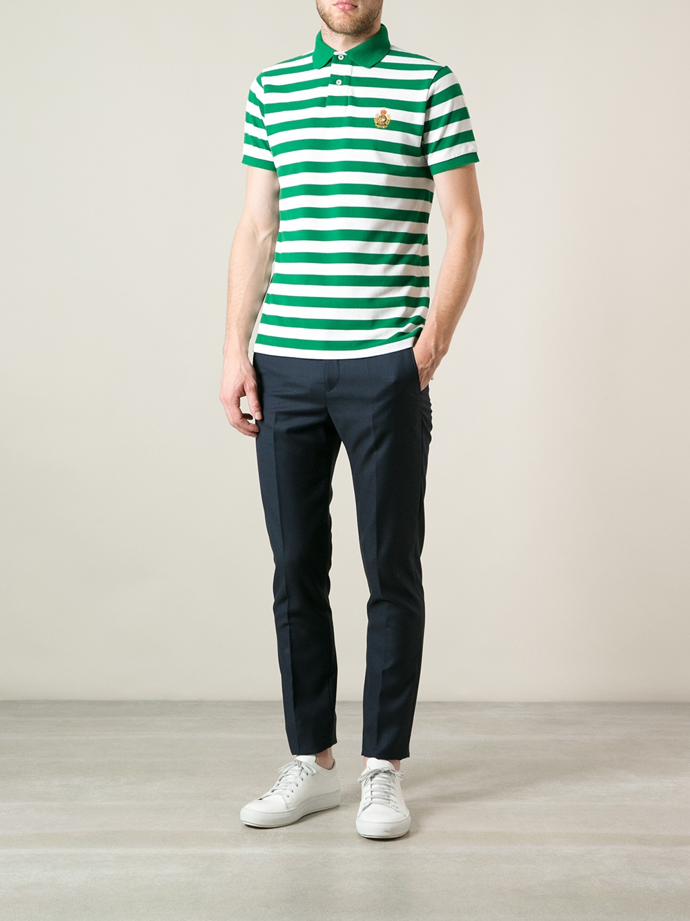 Polo Ralph Lauren Striped Polo Shirt in Green for Men | Lyst