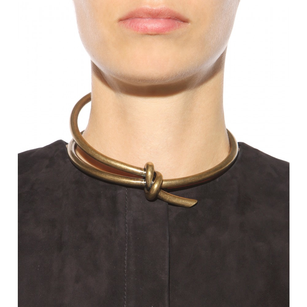 Balenciaga Knot Necklace in Metallic - Lyst