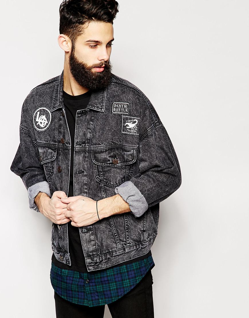 denim jacket with badges