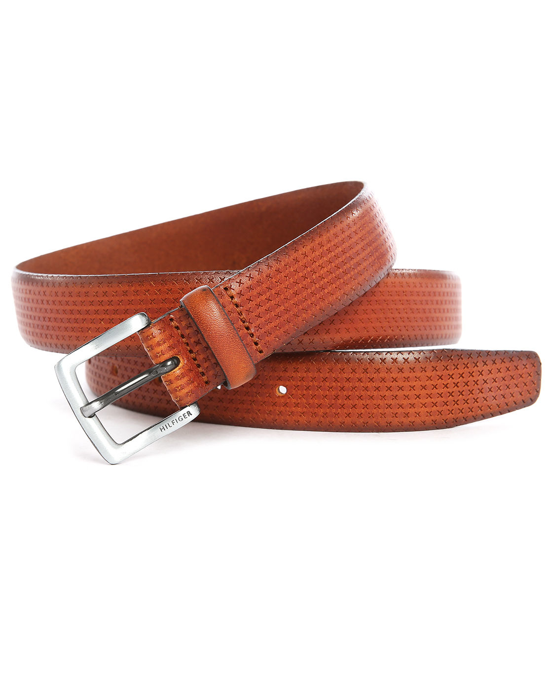 Tommy hilfiger Hazel Fine Cross Stitched Leather Belt in Brown for Men (hazel) | Lyst