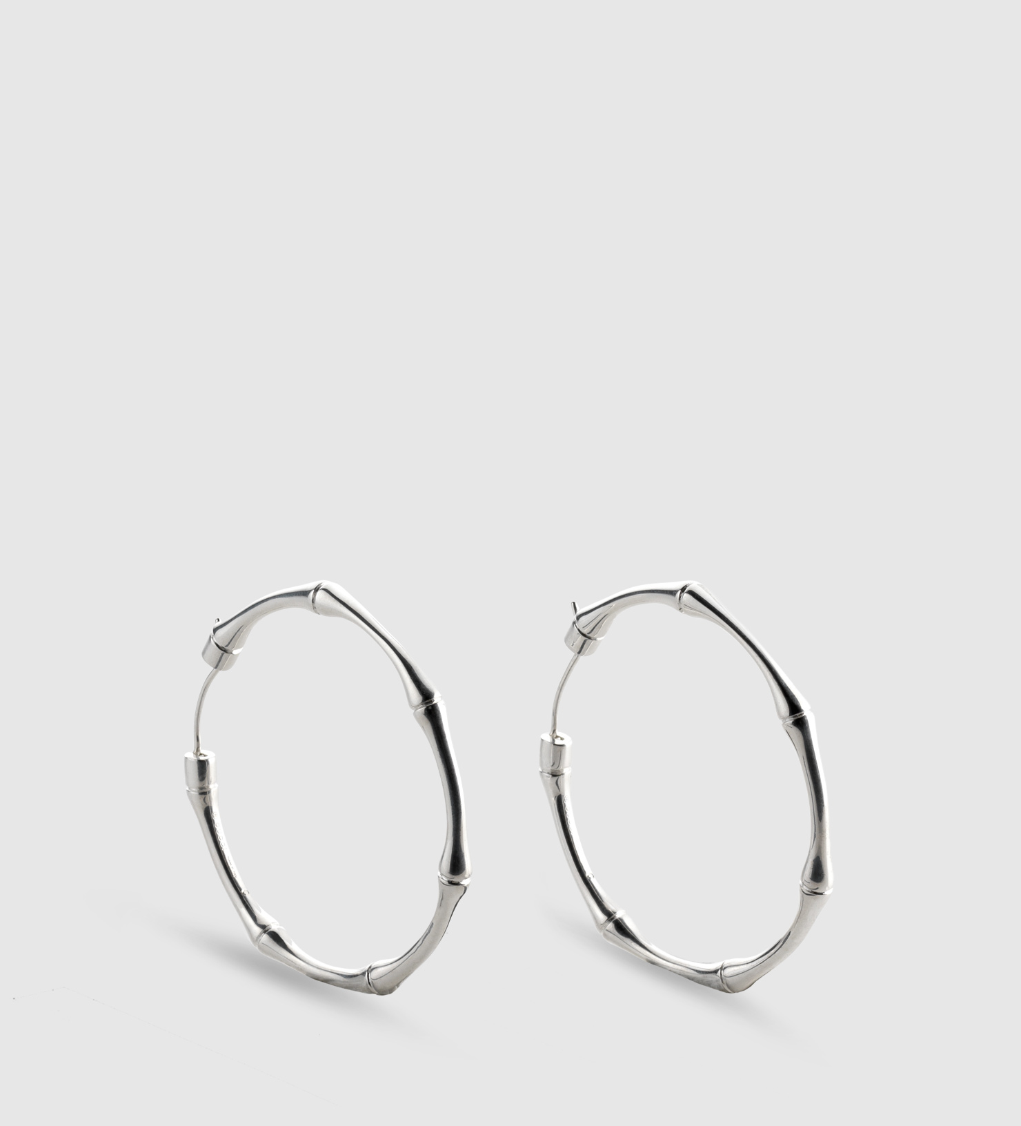 Gucci Silver Bamboo Hoop Earrings in Metallic | Lyst UK