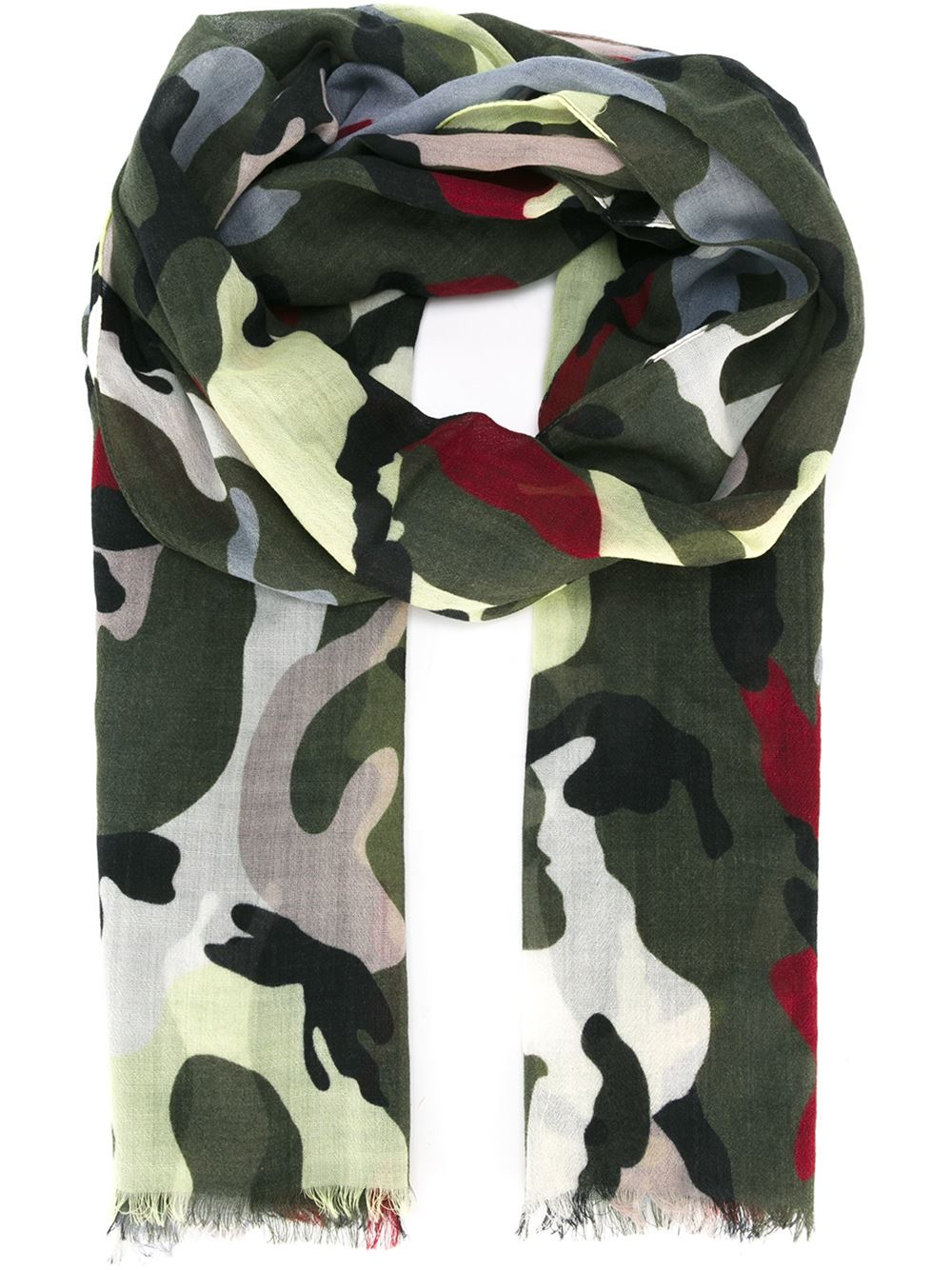Valentino Camouflage Scarf in Green for Men Lyst
