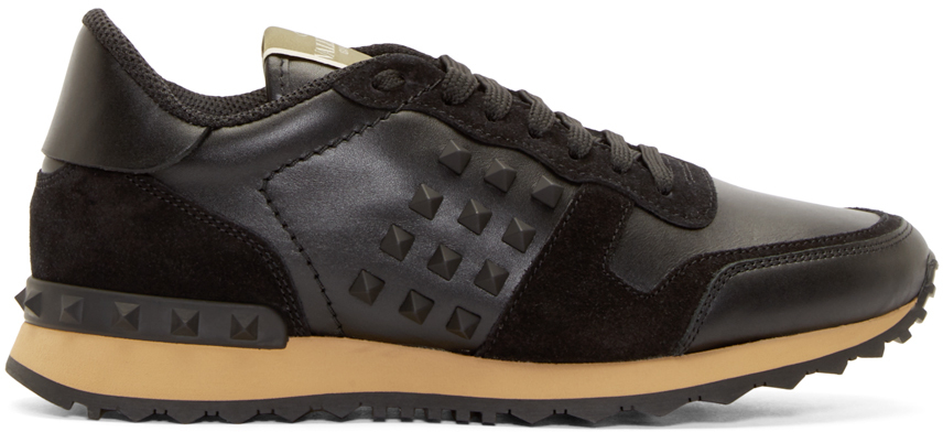 valentino rockstud trainers black