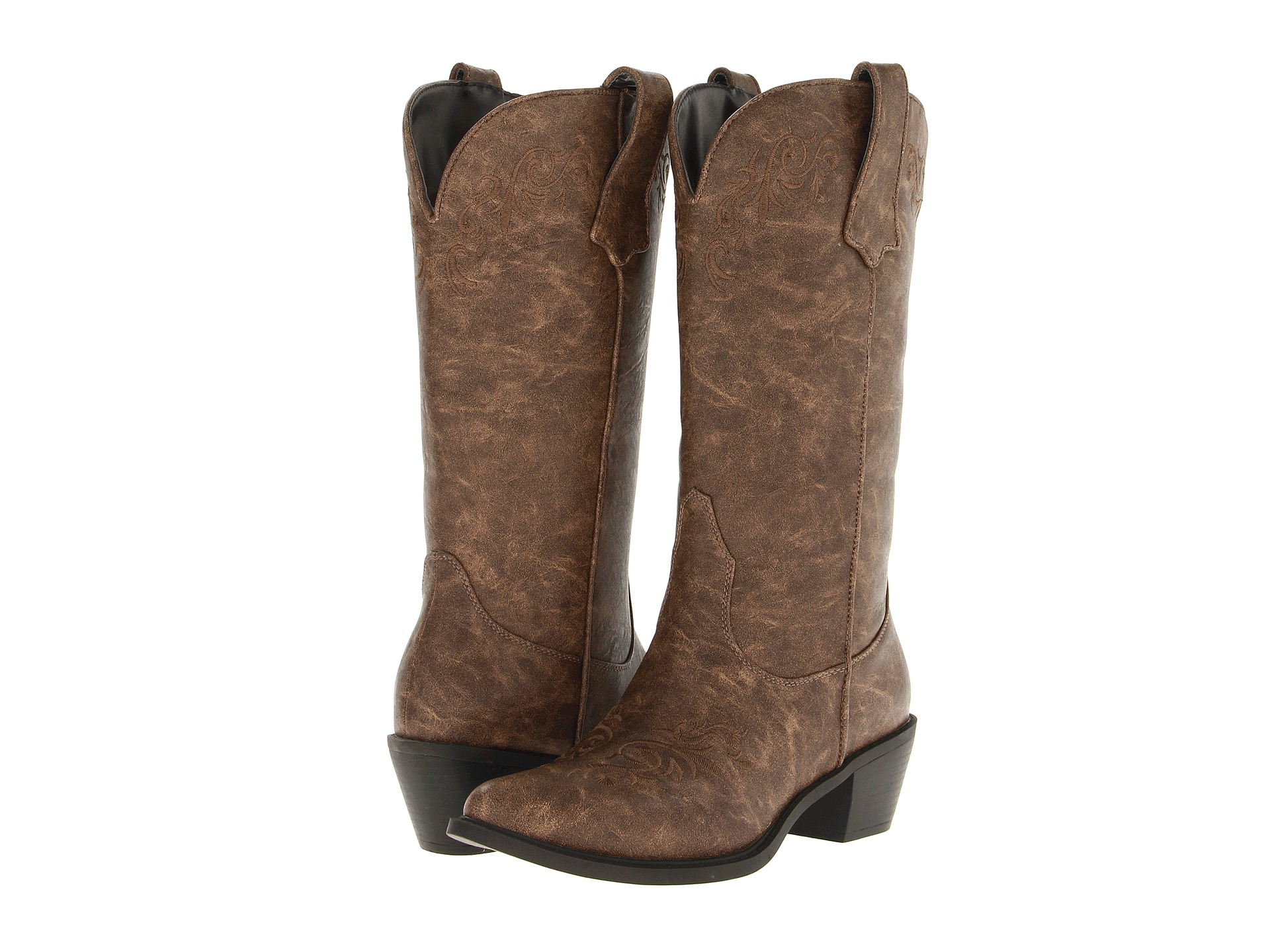 Roper Western Embroidered Fashion Boot in Brown Lyst