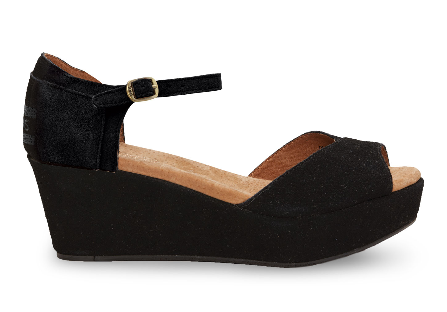 Lyst - Toms Black Suede Women's Platform Wedges in Black