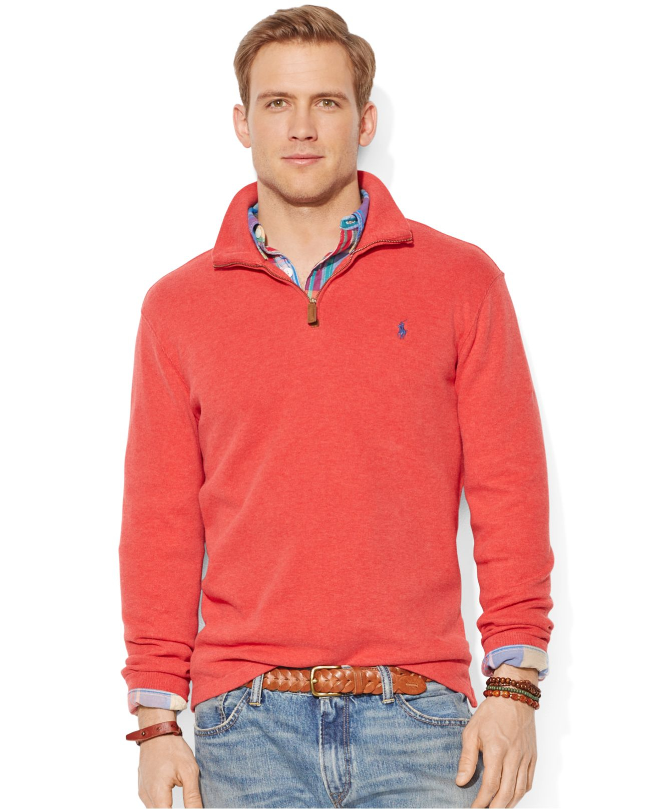 Download Polo Ralph Lauren French-Rib Half-Zip Pullover Sweater in ...