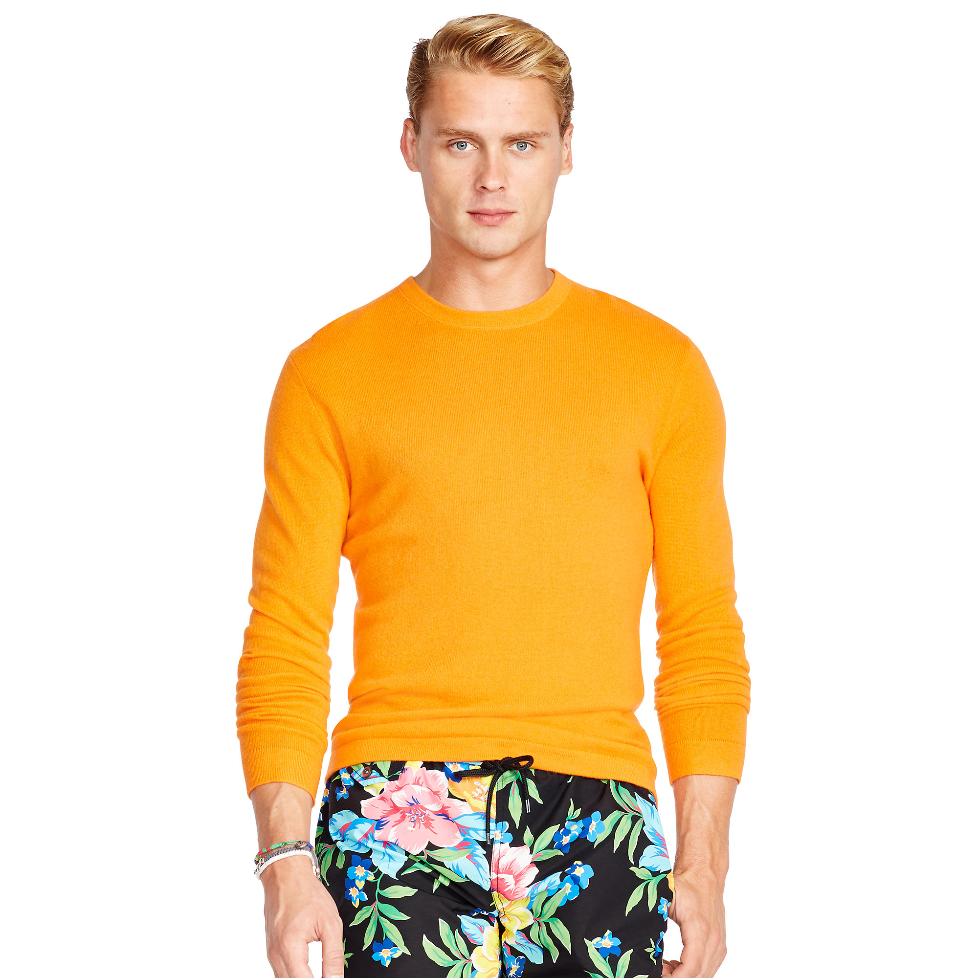 blue and orange polo sweater