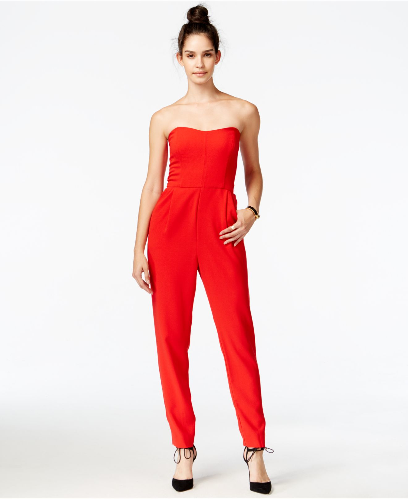 macy's red jumpsuits