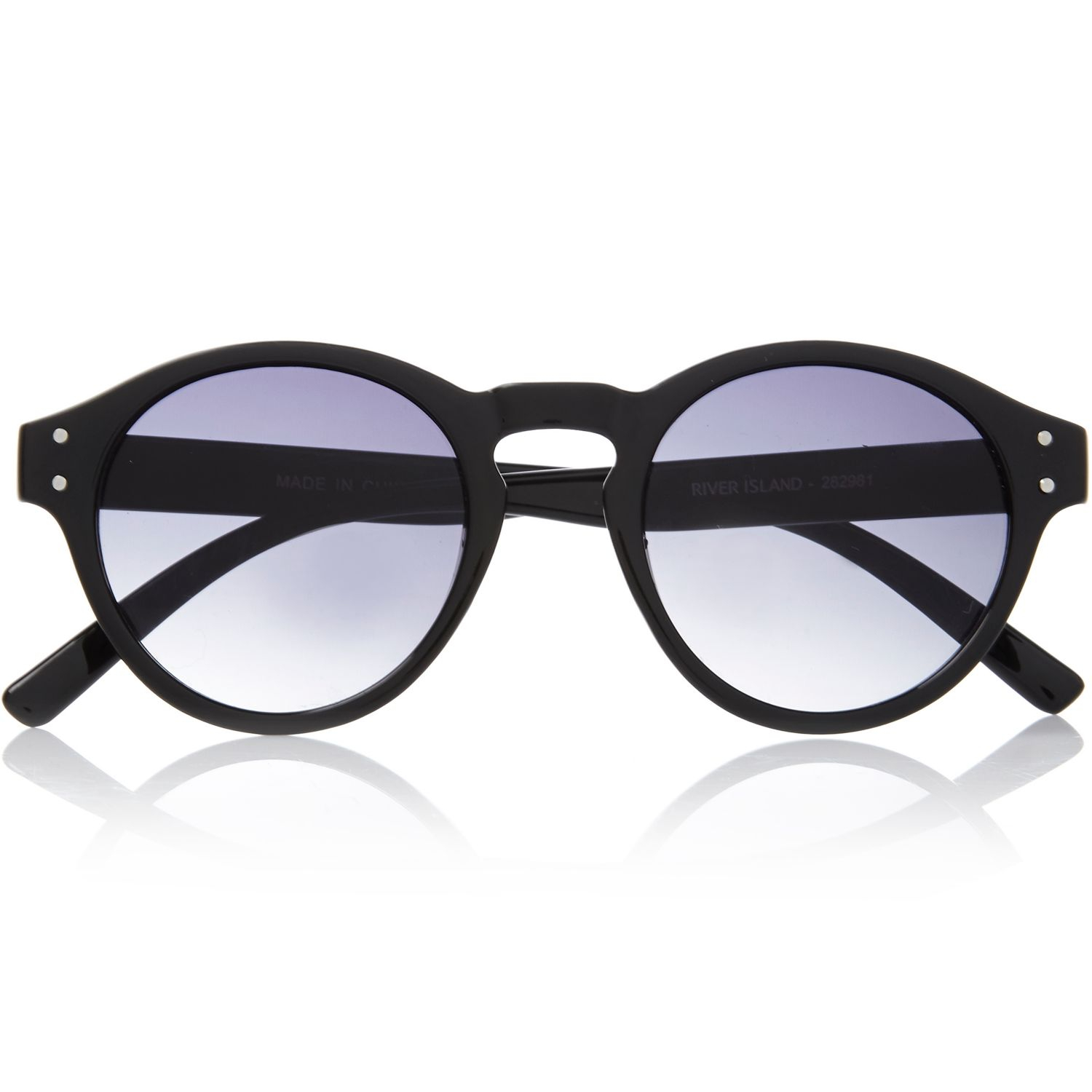 River island Black Round Sunglasses in Black Lyst