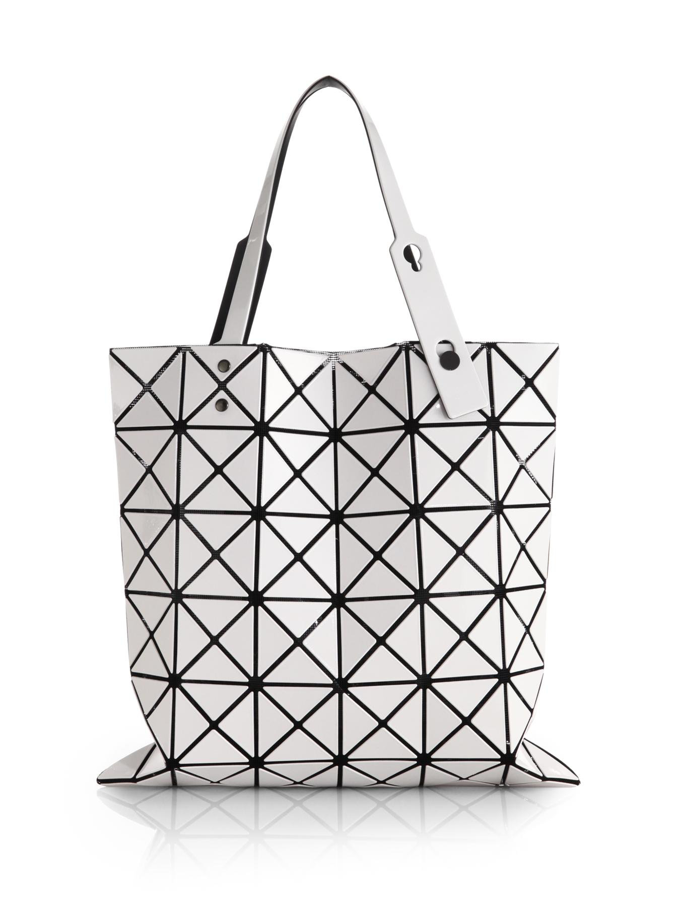 Bao Bao Issey Miyake Lucent Basic Faux-Leather Tote in White - Lyst