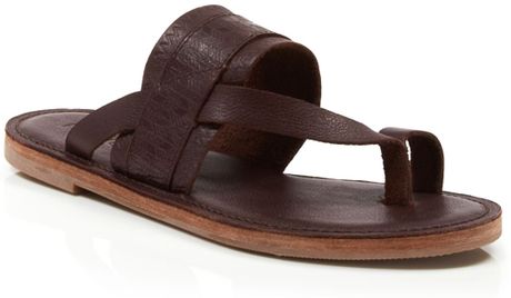 Toms Flat Slide Sandals - Isabela Toe Ring in Brown (Mahogany) | Lyst