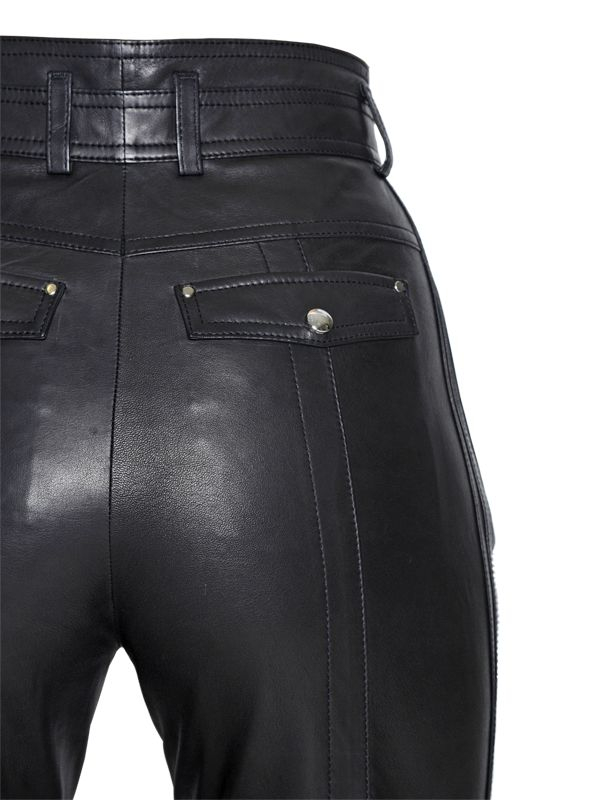 Diesel Black Gold High Waisted Nappa Leather Pants in Black - Lyst