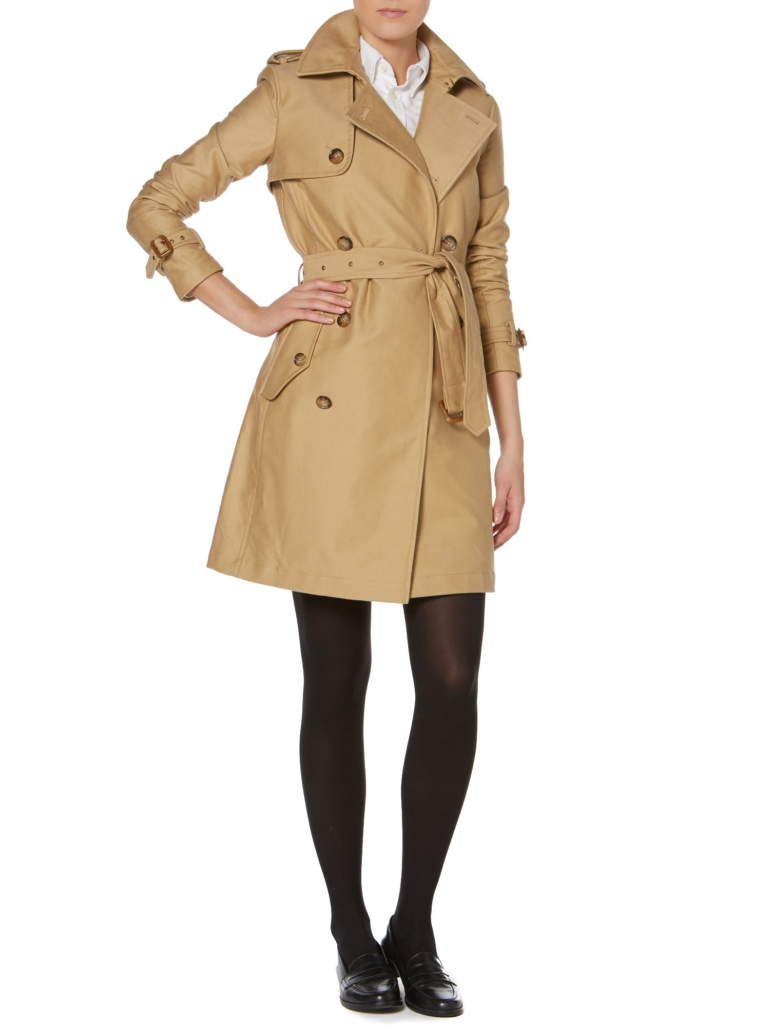 Polo ralph lauren Slim Fit Classic Trench Coat in Natural Lyst