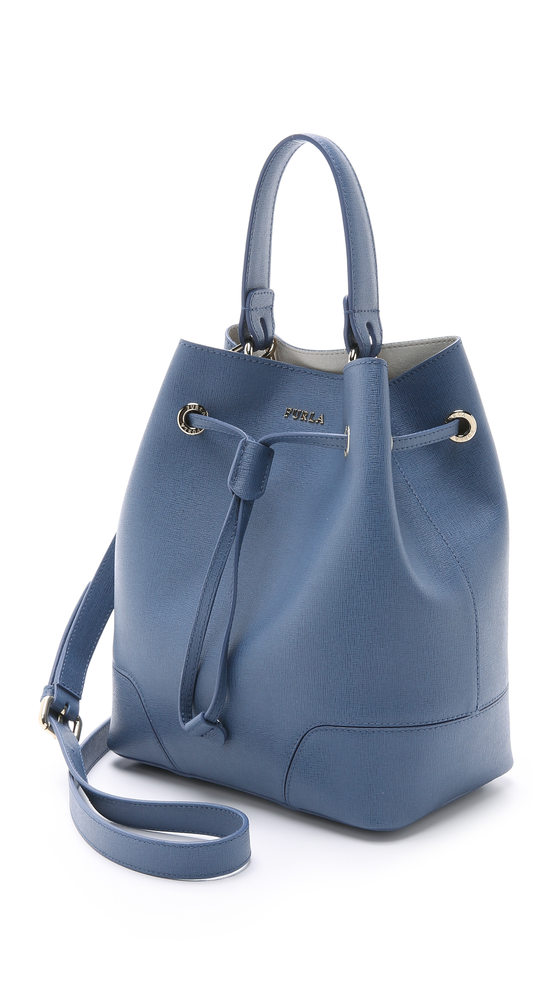 Furla Stacy Drawstring Bucket Bag - Magenta in Blue | Lyst