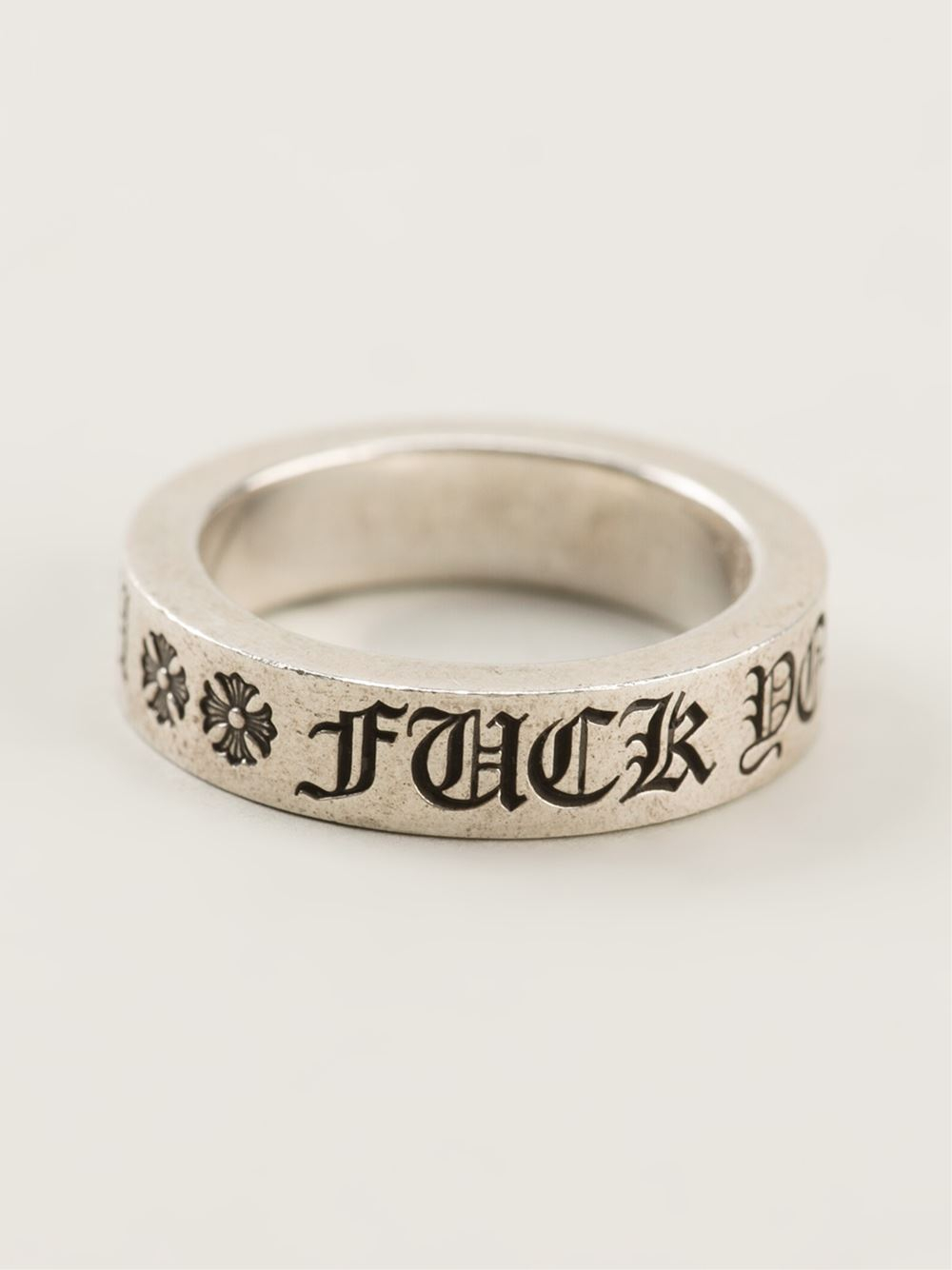 Chrome Hearts Engraved Ring in Metallic | Lyst