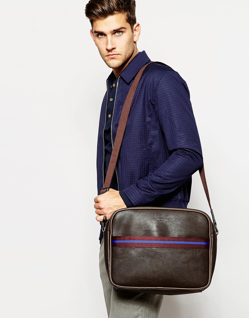 Ted Baker Sprinty Messenger Bag in Brown for Men Lyst