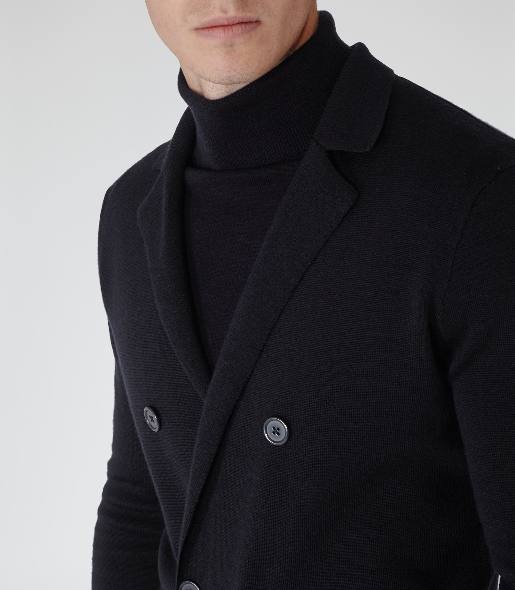 Reiss Camelot Double-breasted Cardigan in Navy (Blue) for Men - Lyst