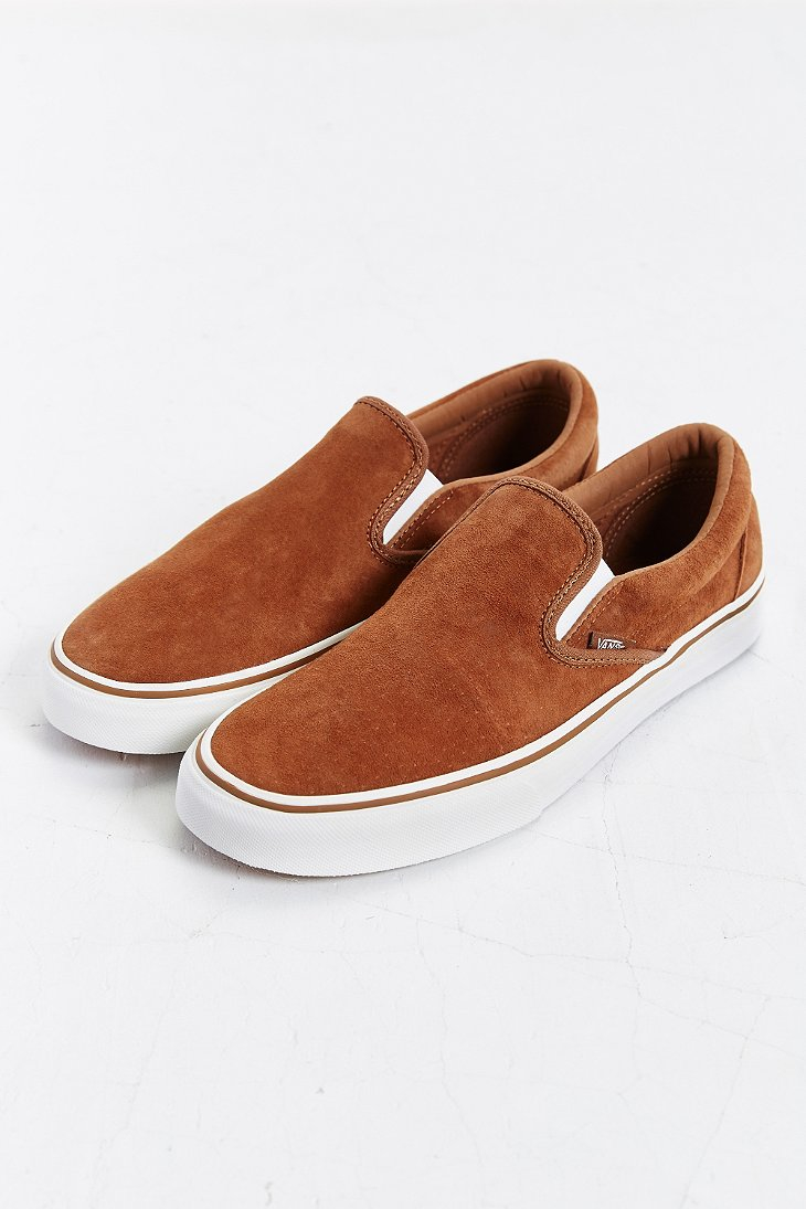 Vans Classic Suede Slip-on Sneaker in Tan (Brown) for Men | Lyst