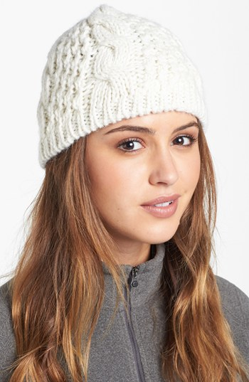 the north face women's fuzzy cable beanie