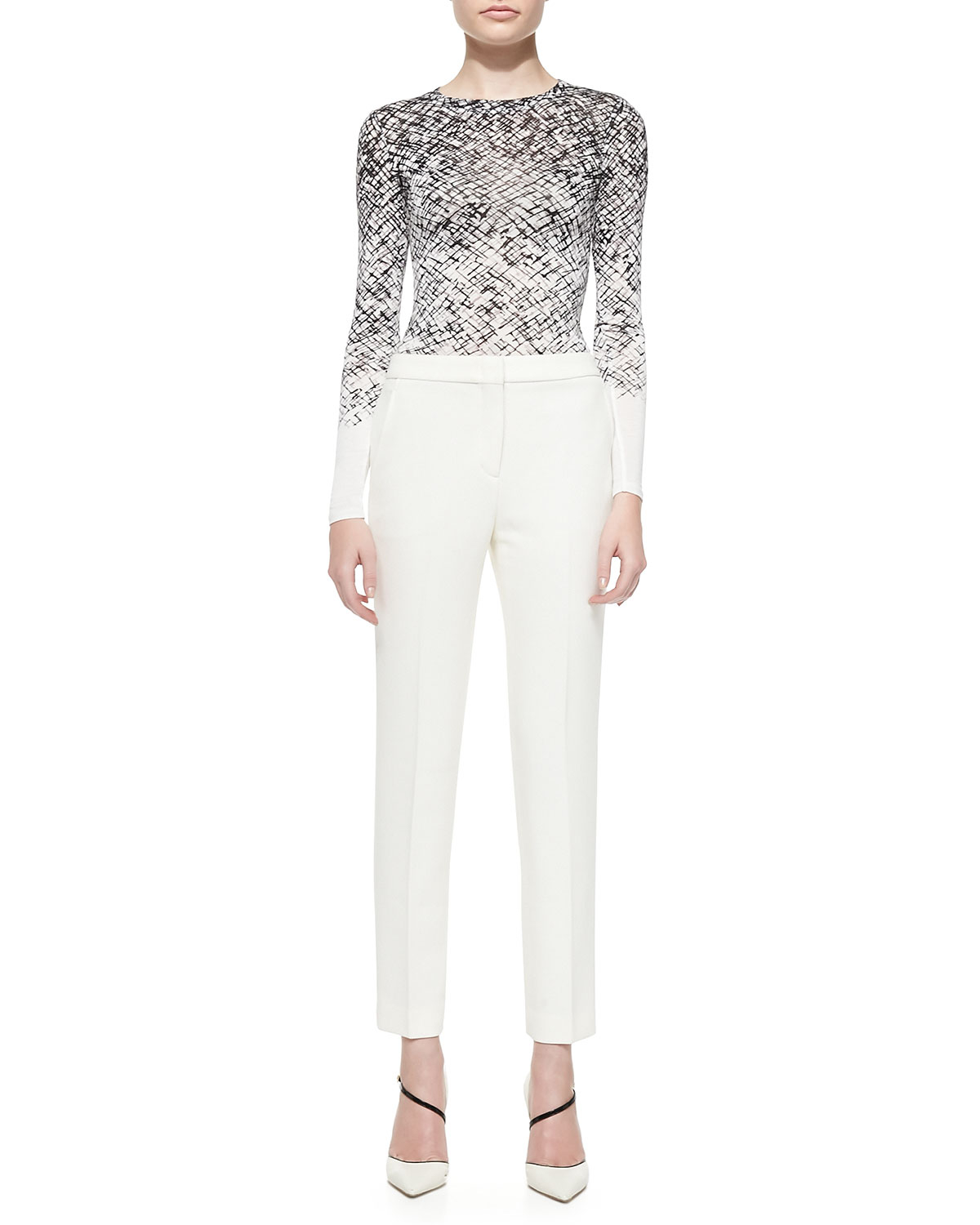 Bcbgmaxazria Derrick Straight Leg Dress Pants In White Lyst Straight Leg Dress Pants In White