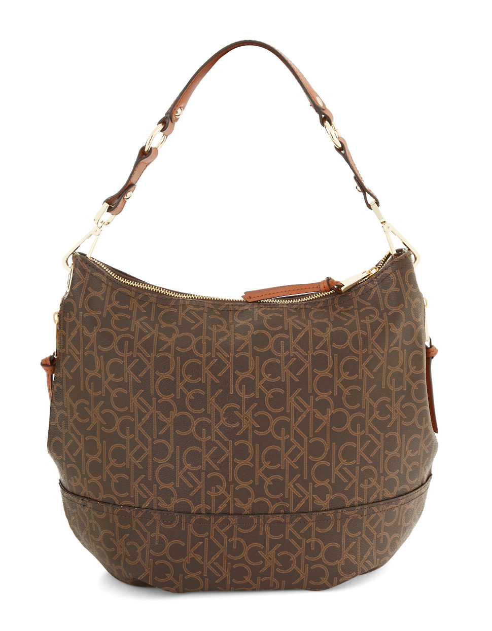Calvin Klein Hudson Monogram Hobo Bag in Brown - Lyst
