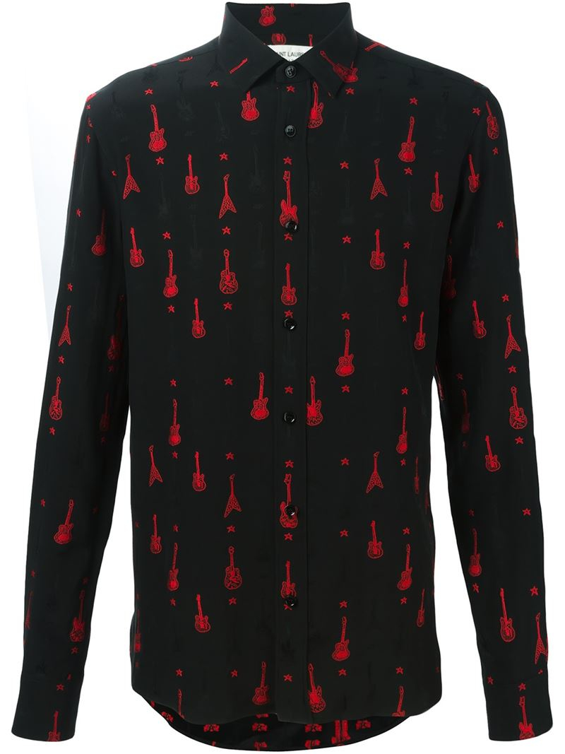 guitar print shirt