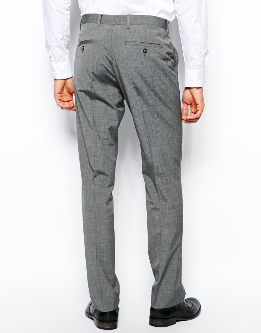 lyst-asos-slim-suit-trousers-in-mid-grey-in-gray-for-men