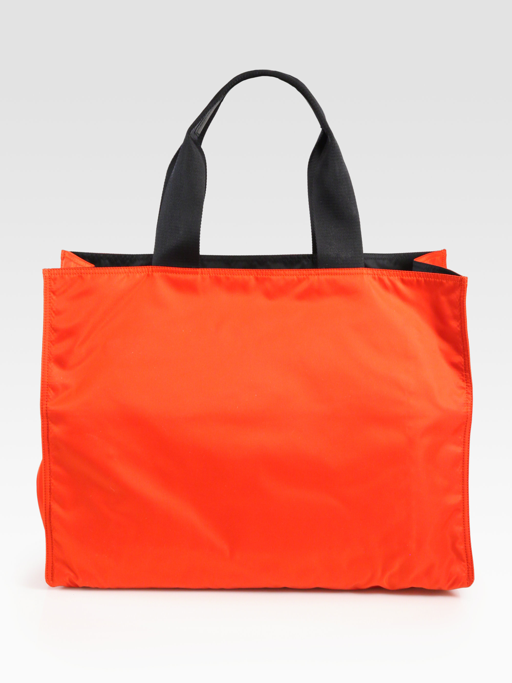 Prada Nylon Tote in Orange for Men Lyst